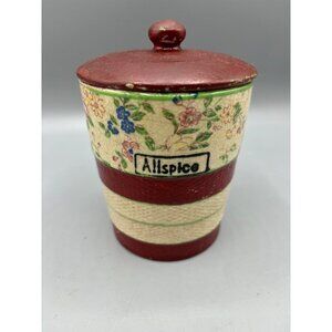 Hotta Yu Shoten Vintage Allspice Jar With Lid Hand Painted Ceramic Made In Japan